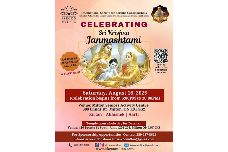 ISKCON Milton – Sri Krishna Janmashtami 2025 Celebration