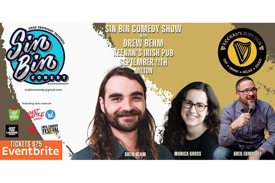 Sin Bin Comedy Show with Drew Behm at Keenan's Irish Pub - Milton