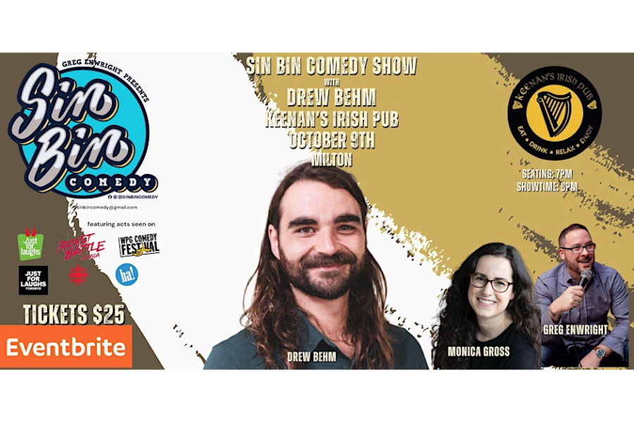 Sin Bin Comedy Show with Drew Behm at Keenan's Irish Pub - Milton