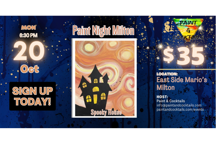 👩🎨 Paint Night At East Side Mario’s, Milton 🎨