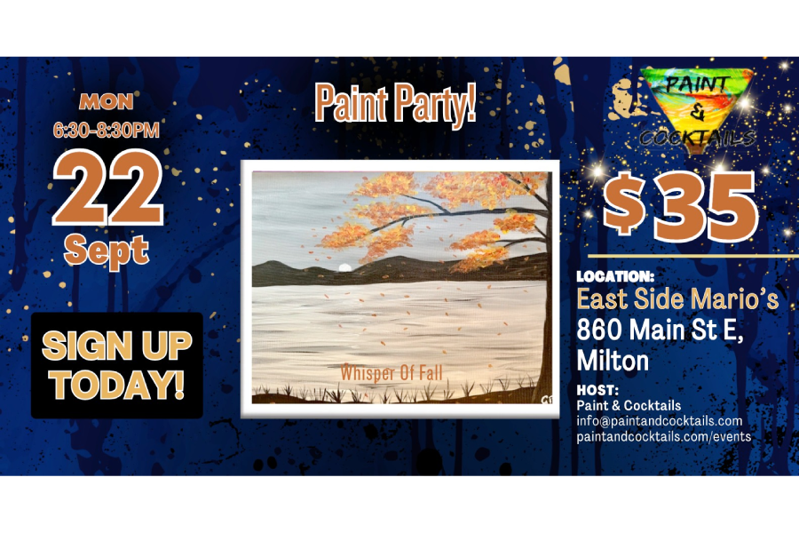 👩🎨 Paint Night At East Side Mario’s, Milton 🎨