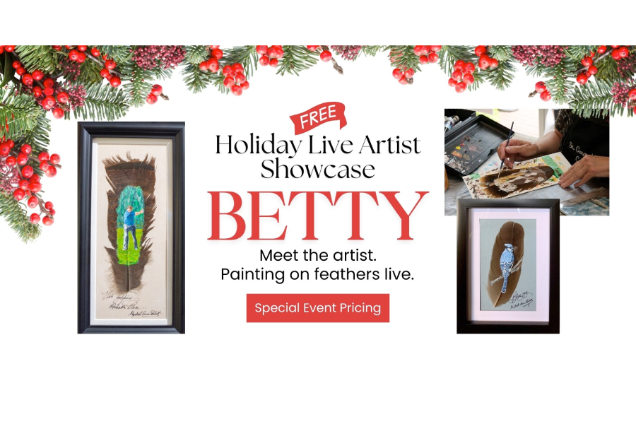 Holiday Live Artist Showcase - Painting on Feathers