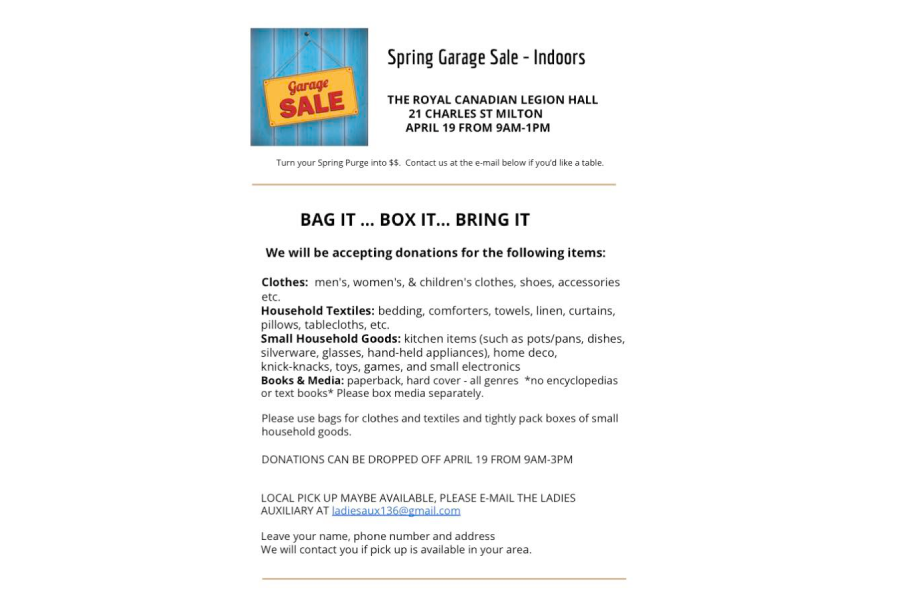 Garage Sale and Donation Day