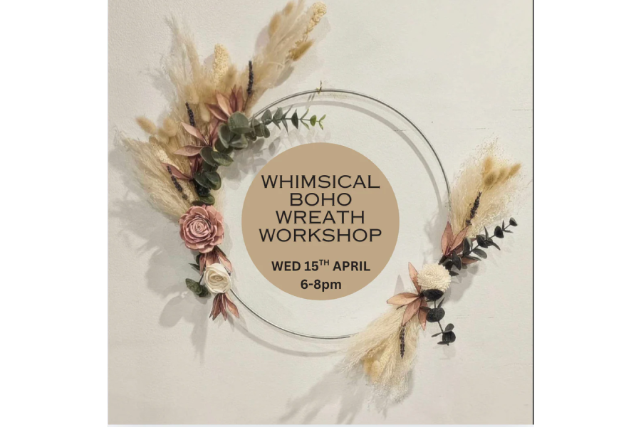 Boho Style Dried Flower Hoop Wreath Workshop