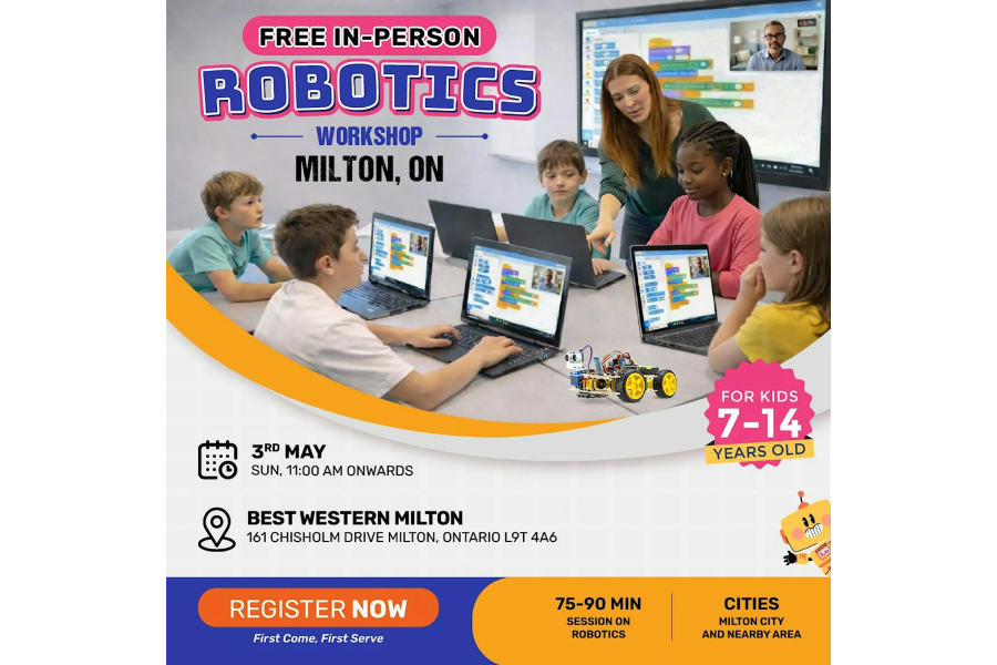 In-person Free Robotics Workshop For Kids (7-14 yrs)