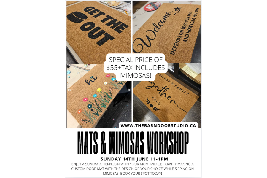 The Barn Door Studio Mats and Mimosas Workshop