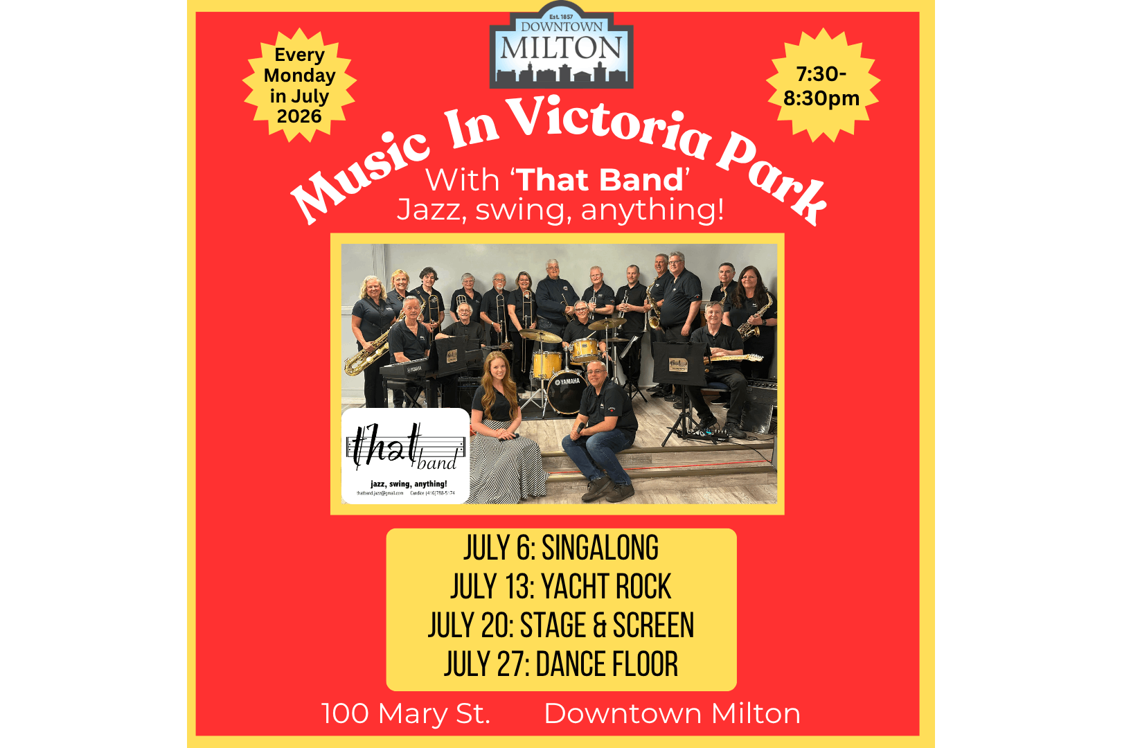 That Band Victoria Park Milton July 2026